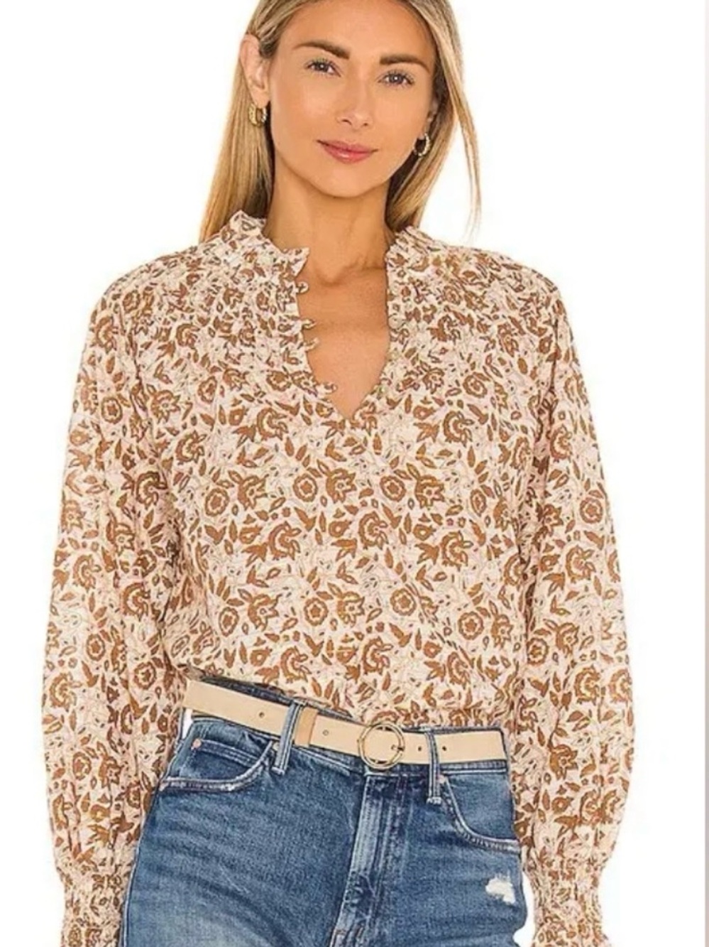 Cleobella Reza Tamil Block Print Blouse